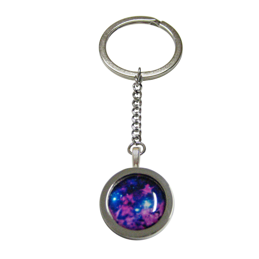 Bordered Bright Nebula Cloud Pendant Keychain - image 1
